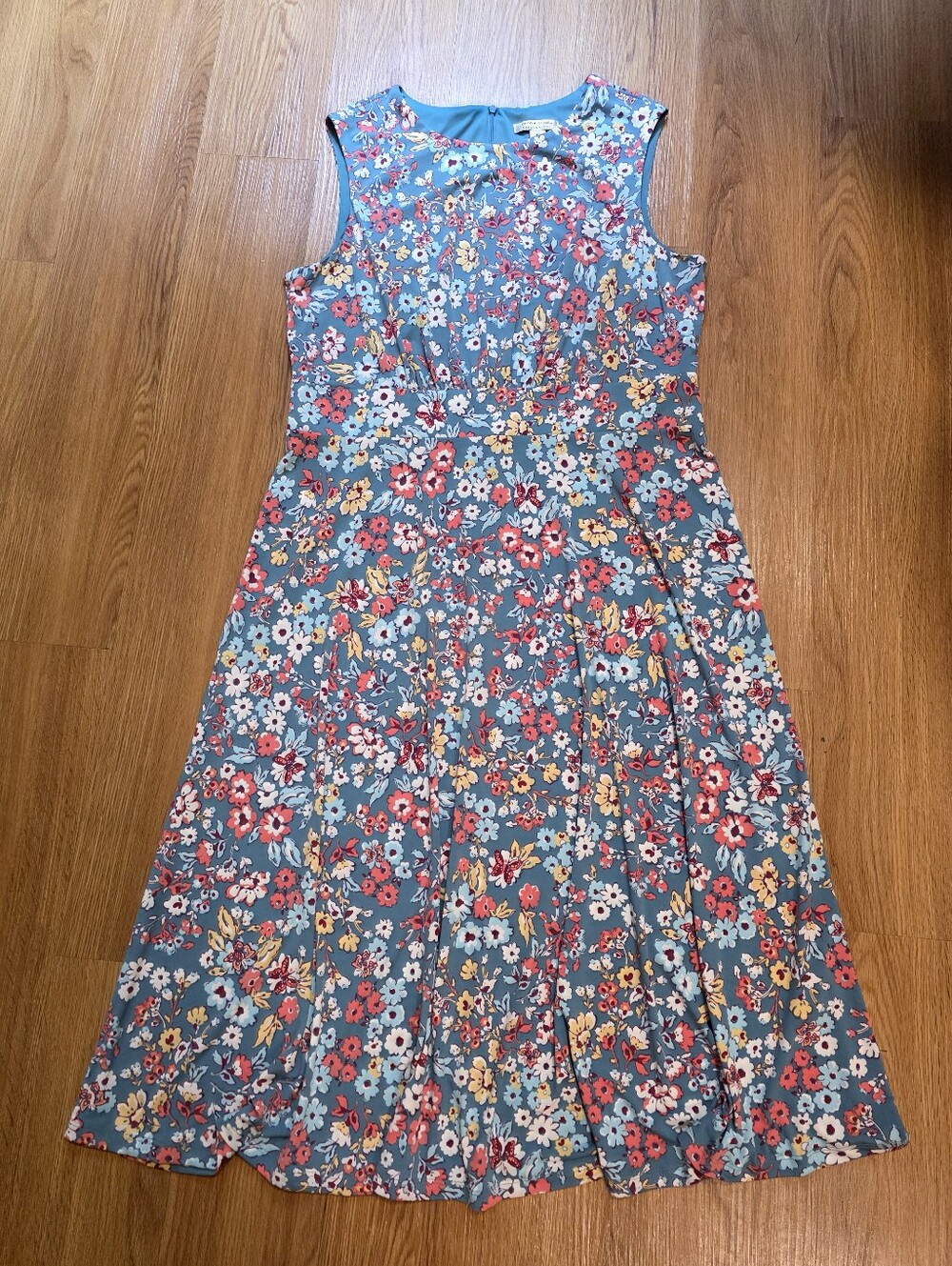London Style Collection Sleeveless Floral Fit & Flare Midi Dress Womens Size 16